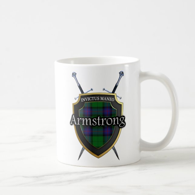 Mug Bouclier et épées de tartan d'Armstrong de clan (Droite)