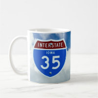 Bouclier Interstate 35, Ciel Bleu, Nuages Puffy Mu