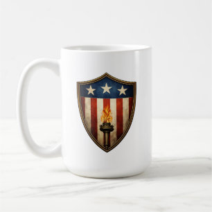 Mug Bouclier Patriotique Torche Flamme de la Liberté A