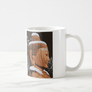 Mug Bouddha en bois Brown avec neige