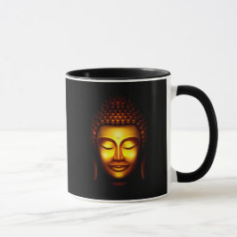 Mug Bouddha souriant or et noir