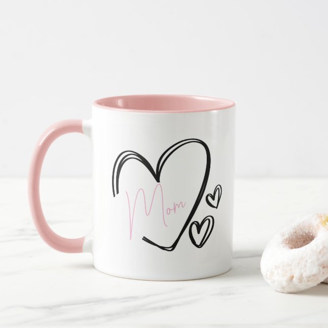 Mug Boue cardiaque personnalisable (Avec donut)