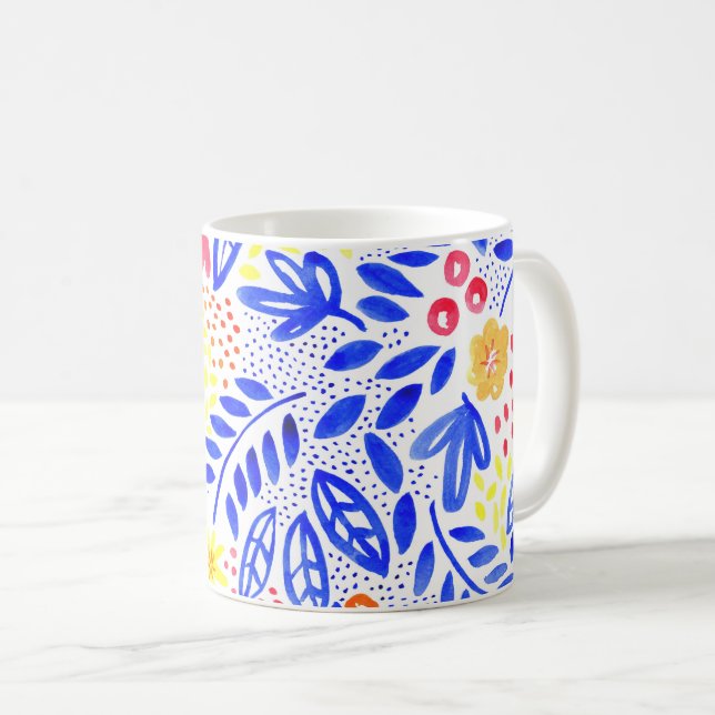 Mug Boue d'aquarelle Belle Floral (Devant droit)