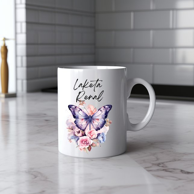 Mug Boue d'aquarelle papillon Messy (Créateur téléchargé)