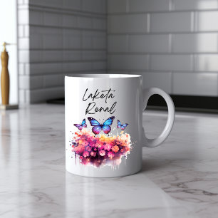 Mug Boue d'aquarelle papillon Messy