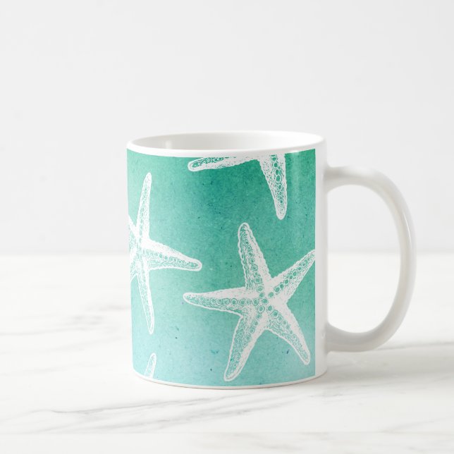 Mug Boue de café en aquarelle - Turquoise de poisson d (Droite)