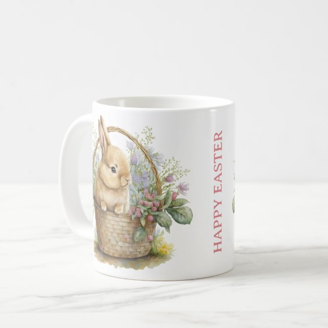 Mug Boue de café lapin d'aquarelle (Devant gauche)