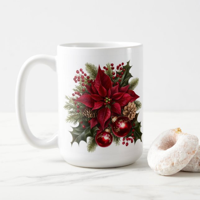 Mug Boue de café Poinsettia (Avec donut)