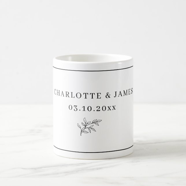 Mug Boue de feuillage frontalier minimaliste (Centre)