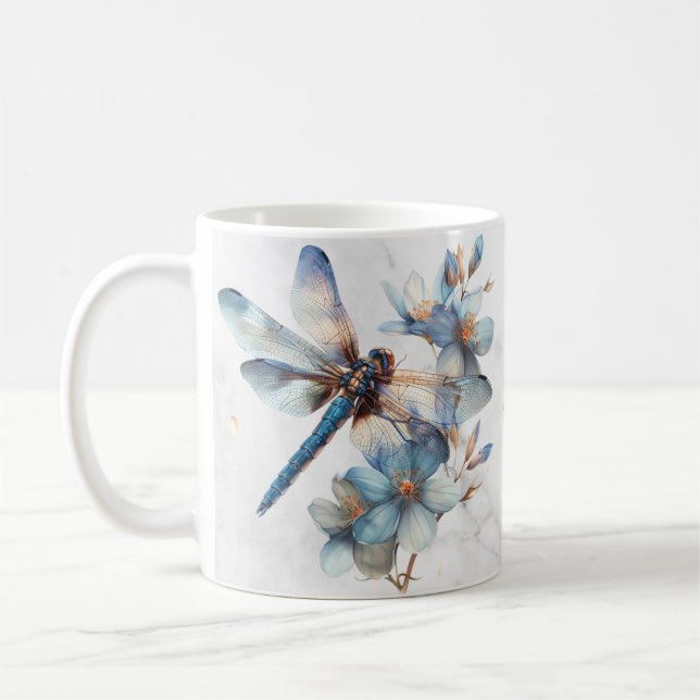 Mug Boue de libellules d'aquarelle personnalisée (Gauche)