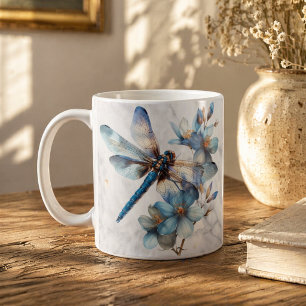Mug Boue de libellules d'aquarelle personnalisée