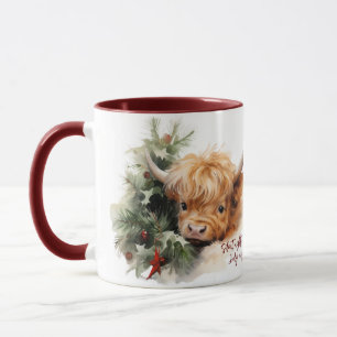 Mug Boue de Noël de vache des Highlands