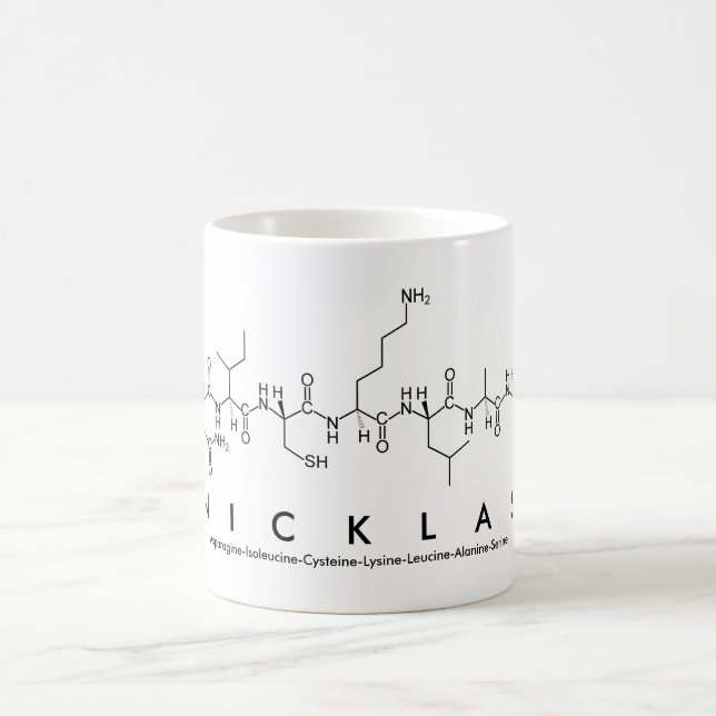 Mug Boue de nom du peptide Nicklas (Centre)