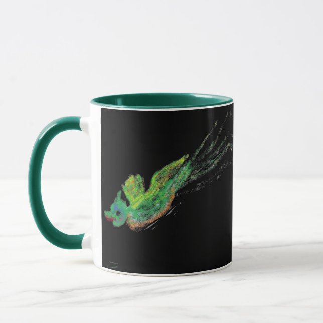 Mug boue de peinture d'oiseau vert (Gauche)