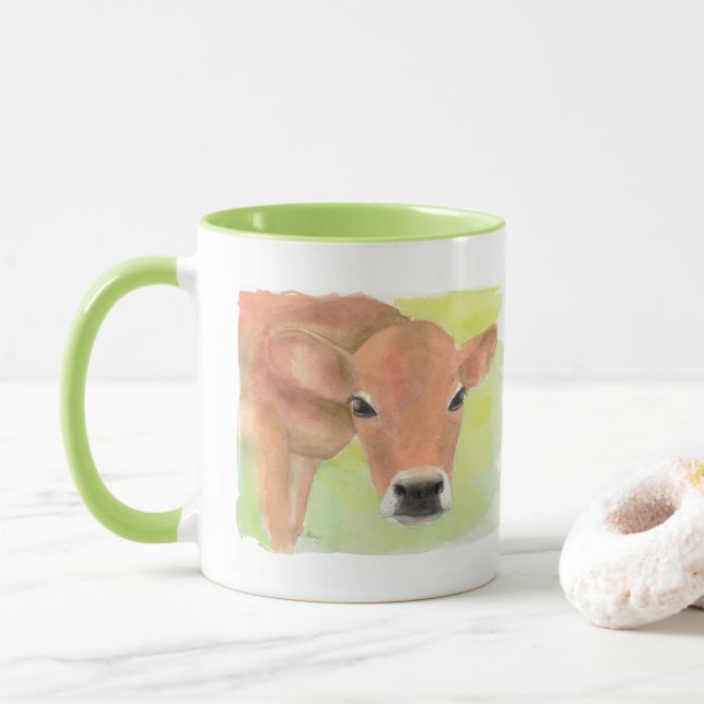 Mug Boue de vache aquarelle (Avec donut)
