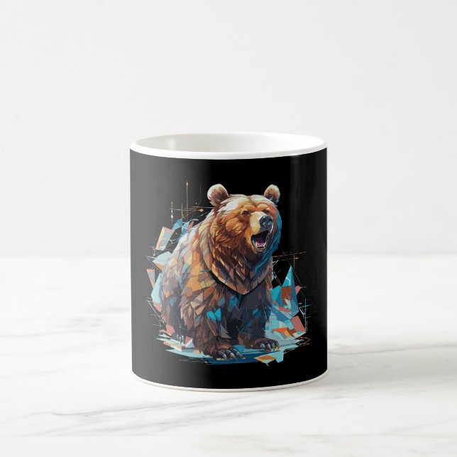 Mug Boue d'ours grizzli polygonale pour toute l'année (Centre)