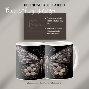 Mug Boue en céramique de conception papillon détaillée
