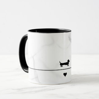 Mug Boue en marbre noir de Dachshund