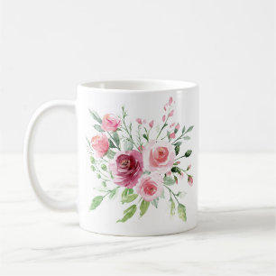 Mug Boue Rose Pastel Aquarelle