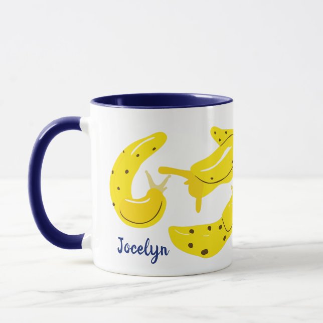 Mug Boues de banane jaune personnalisées illustrées (Gauche)