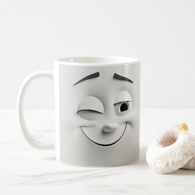 Mug Boug 3D face de dessin animé (Avec donut)