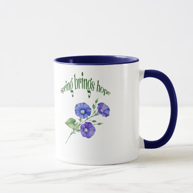 Mug Boug à fleurs de printemps - "Printemps apporte es (Droite)