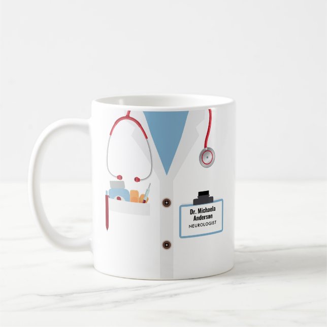 Mug Boug Cadeau Personnalisé Docteur Avec Manteau Et N (Gauche)