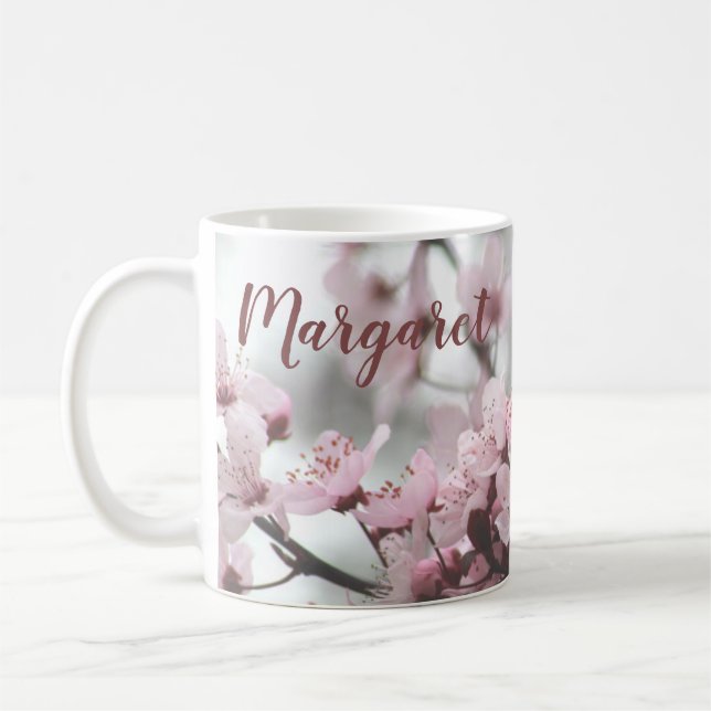 Mug Boug café cerise en fleur personnalisée (Gauche)