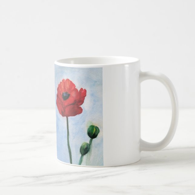 Mug Boug classique à fleurs de pavot de printemps (Droite)