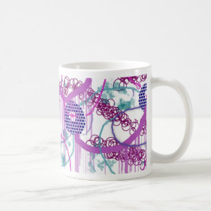 Mug Boug De Café Avec Conception Abstraite Violette