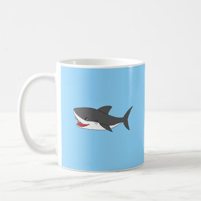 Mug Boug de café avec dessin de requin mignon (Gauche)