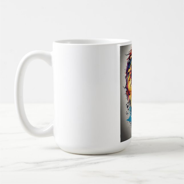 Mug Boug de café en Aquarelle de Lion Whimsical (Gauche)