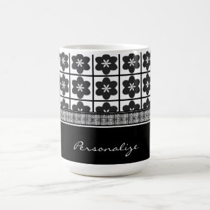 Mug Boug de café en fleur d'onyx infini