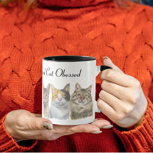 Mug Boug de café stressé, béni et obsédée par le chat