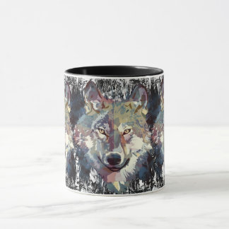 Mug Boug de café Wolf - Polygone de loup rétro