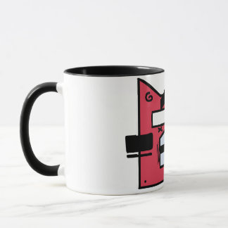 Mug Boug de chat géométrique rouge gras - Style de des