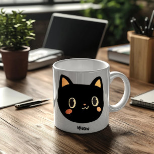 Mug Boug de chat noir personnalisé adorable