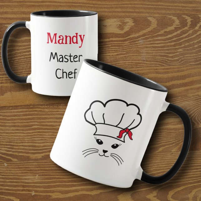 Mug Boug de chef de petit chat personnalisable (Créateur téléchargé)