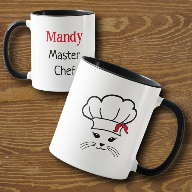 Mug Boug de chef de petit chat personnalisable (Créateur téléchargé)