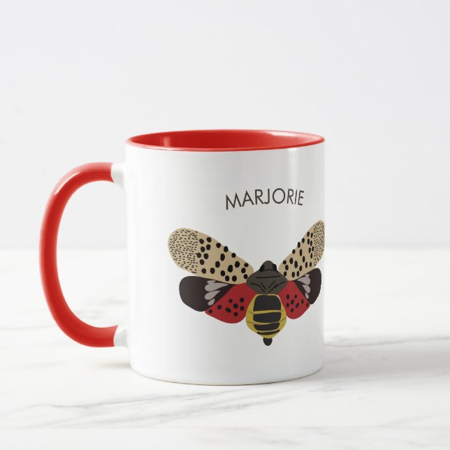Mug Boug de lanternfly tacheté Personnalisé (Gauche)