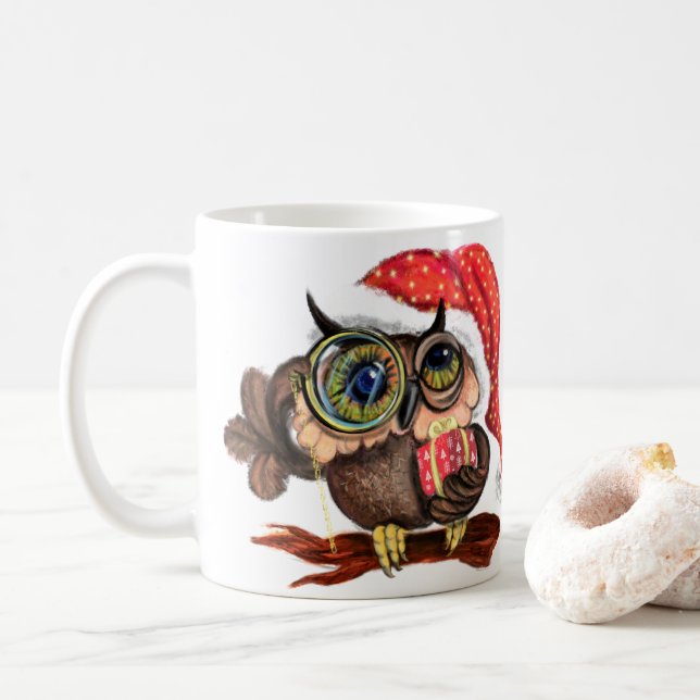 Mug Boug de Noël Cadeau Chouettes de bébé avec cadeaux (Avec donut)