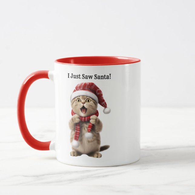 Mug Boug de Noël de chat mignon personnalisé (Gauche)