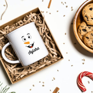 Mug Boug de nom de Noël personnalisé, visage de bonhom