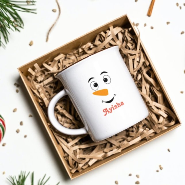 Mug Boug de nom de Noël personnalisé, visage de bonhom (Créateur téléchargé)