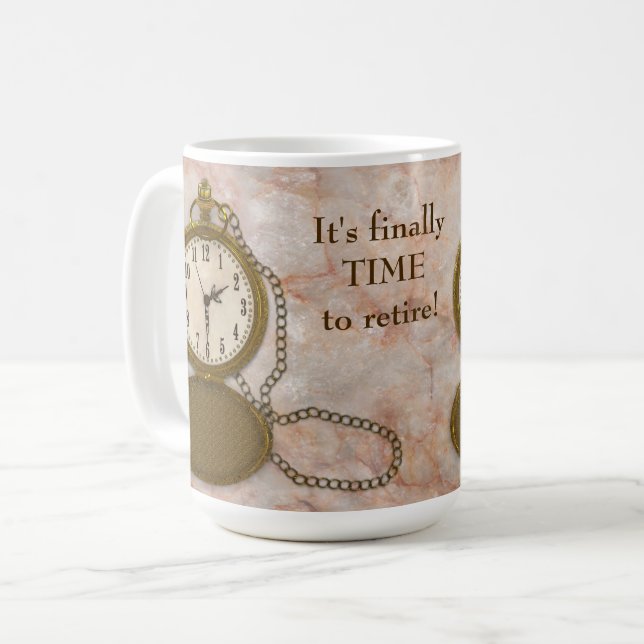 Mug Boug de retraite avec montre de poche Temps de ret (Devant gauche)