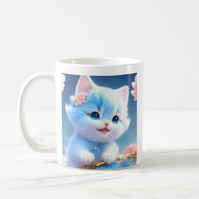 Mug Boug en céramique à thème de chat - Parfait pour c (Gauche)