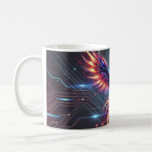 Boug en céramique Phoenix - Vibrant futuriste
