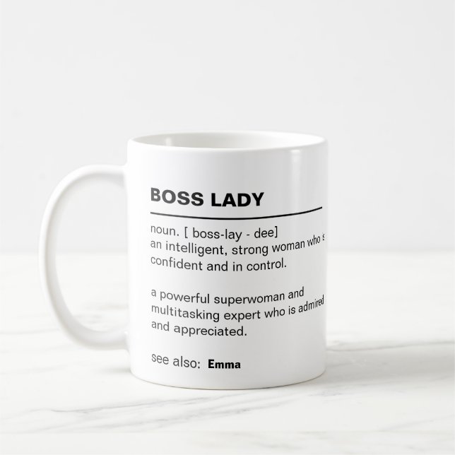 Mug Boug femme patron personnalisé - Cadeaux pour chef (Gauche)