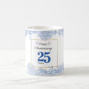 Mug Boug floral bleu personnalisé - Année personnalisa