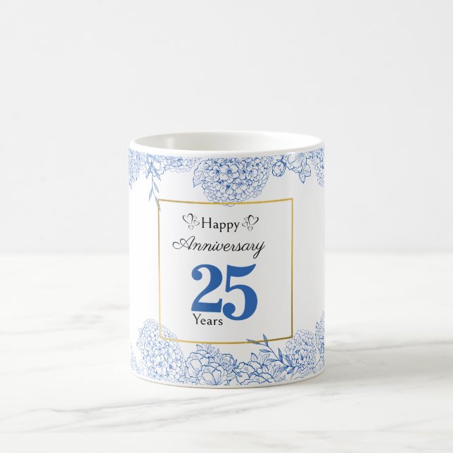 Mug Boug floral bleu personnalisé - Année personnalisa (Centre)
